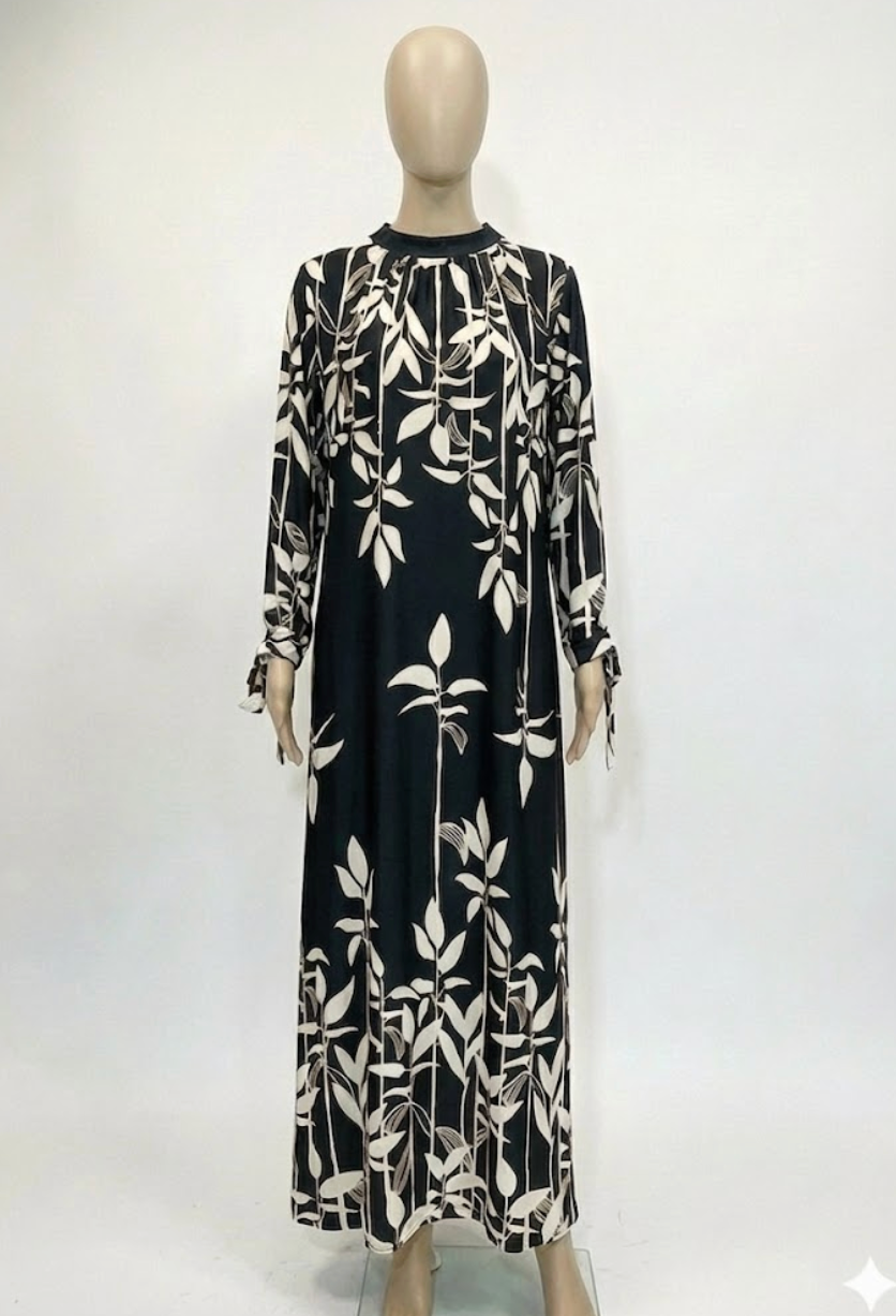 Tunique Élégance – Longue tunique droite légère à imprimé fleuri