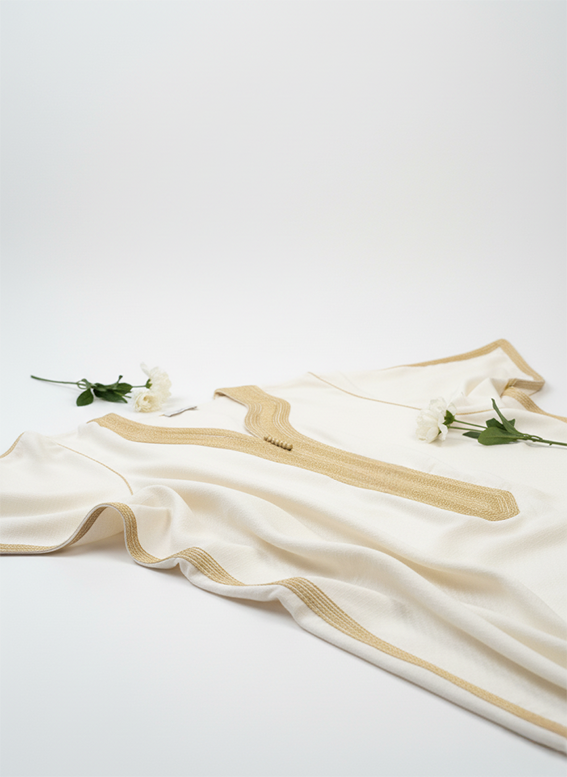 Gandoura lin traditionnelle marocaine / gandoura-tanger