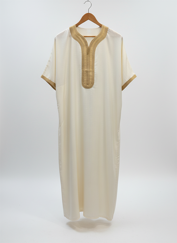Gandoura TANGER – Gandoura marocaine en lin brodée