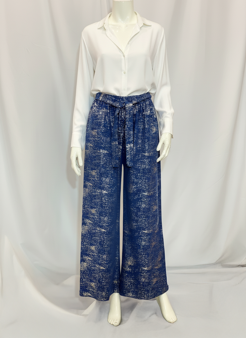 Pantalon fluide femme effet brillant – Coupe ample élégante