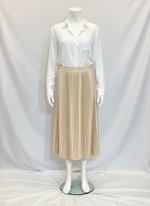 Jupe plissée YASMINE – Jupe longue fluide à effet satiné