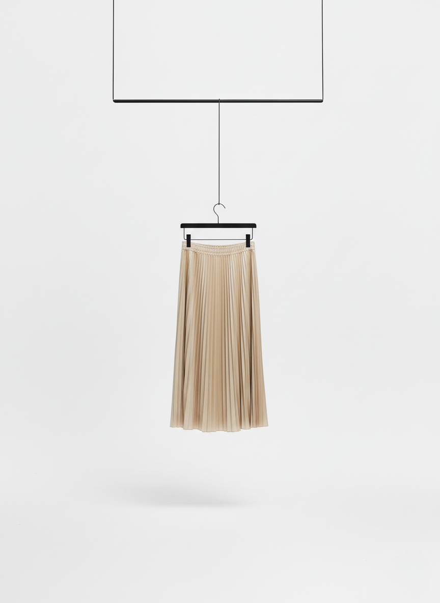 Jupe plissée YASMINE – Jupe longue fluide à effet satiné